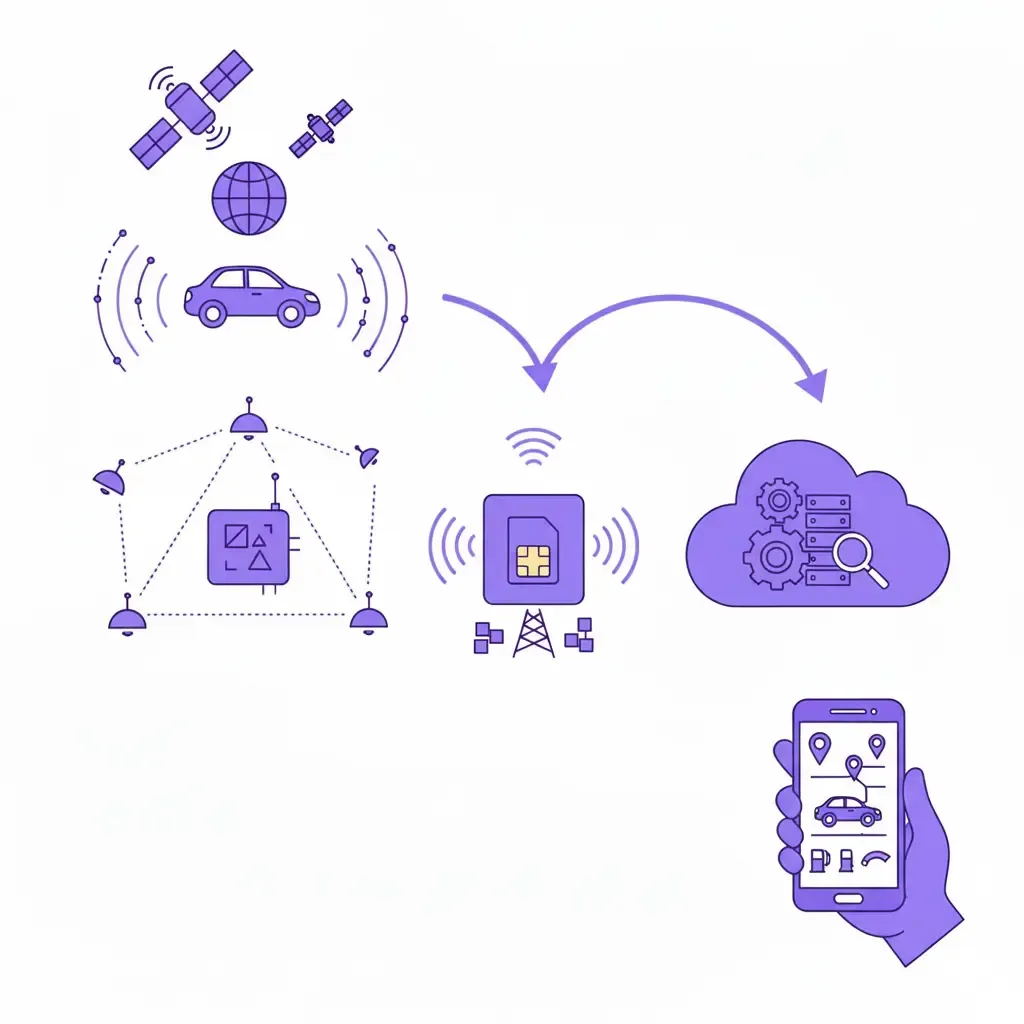 كيف يعمل جهاز تتبع السيارات